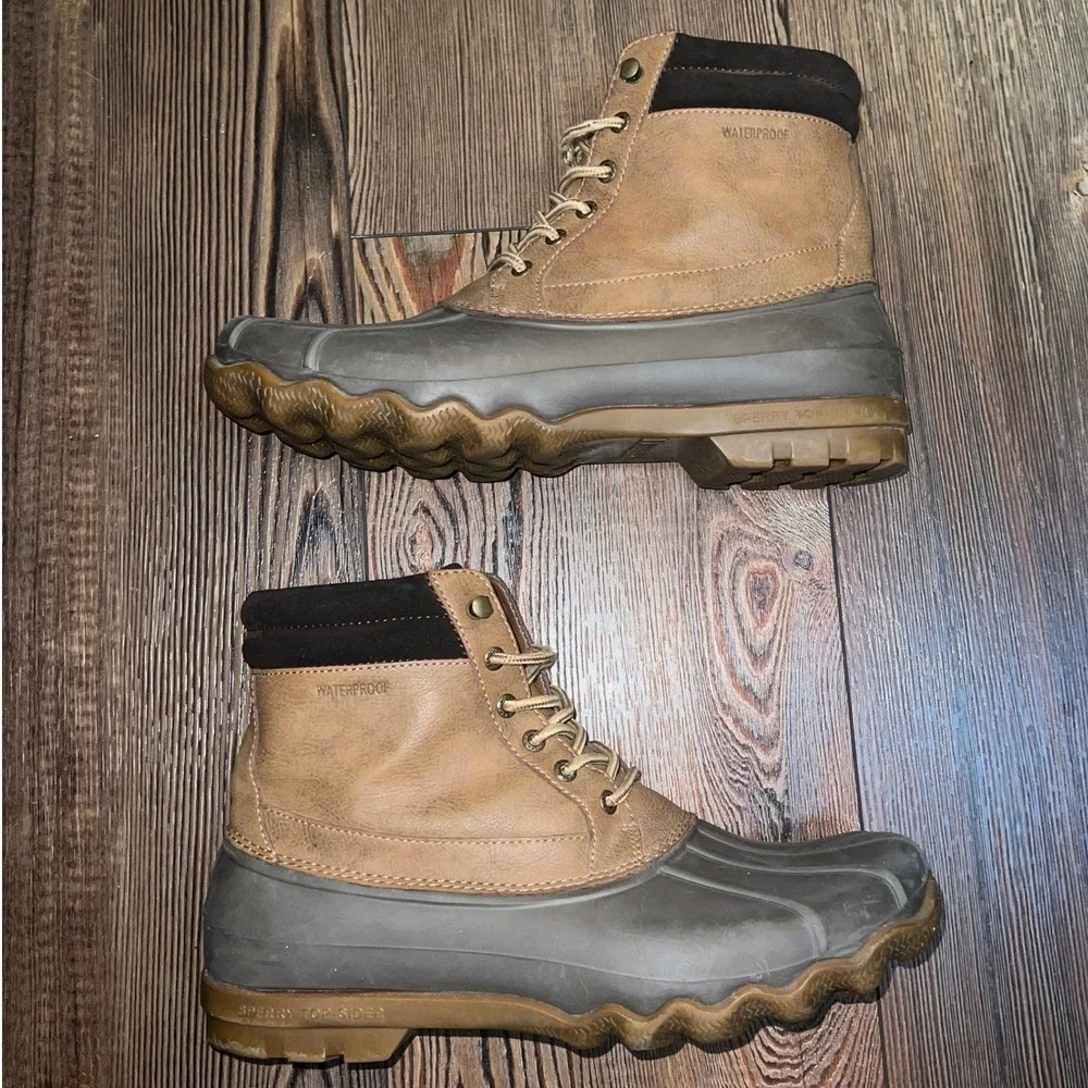 Sperry Top-Sider Avenue Duck Boots Men's 10.5 Tan Brown Waterproof STS14140